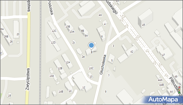 Nysa, Głuchołaska, 8, mapa Nysy