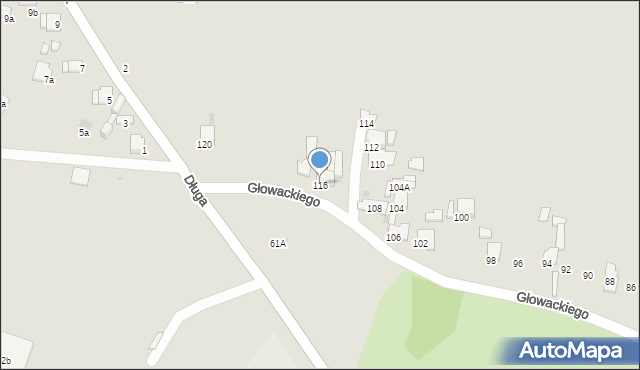 Olkusz, Głowackiego Bartosza, 116, mapa Olkusz