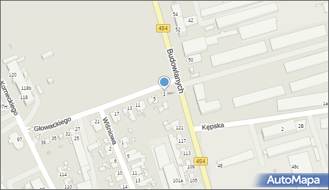 Opole, Głowackiego Bartosza, 1, mapa Opola