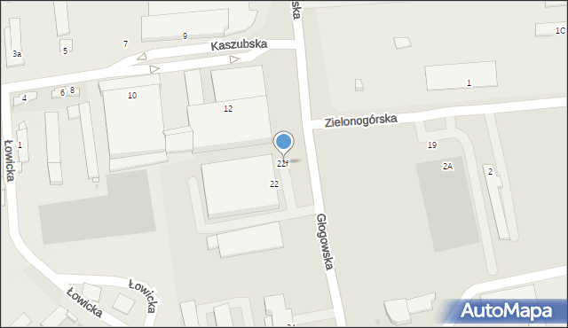 Opole, Głogowska, 22f, mapa Opola