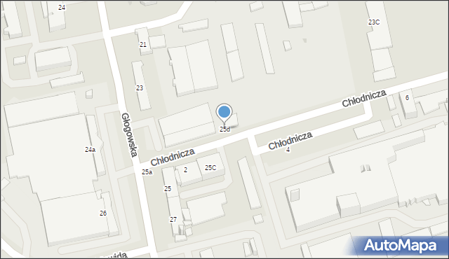 Opole, Głogowska, 25d, mapa Opola