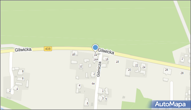 Ortowice, Gliwicka, 14, mapa Ortowice