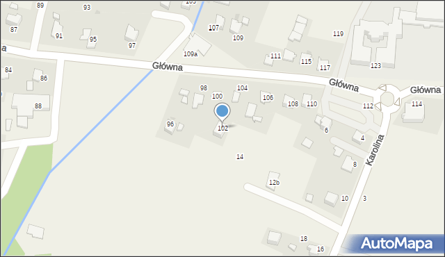 Osiek, Główna, 102, mapa Osiek