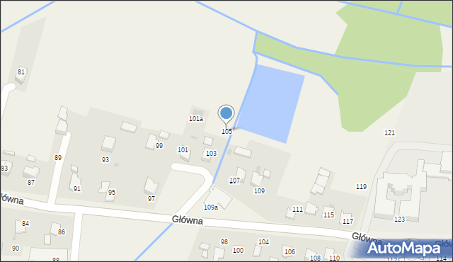 Osiek, Główna, 105, mapa Osiek