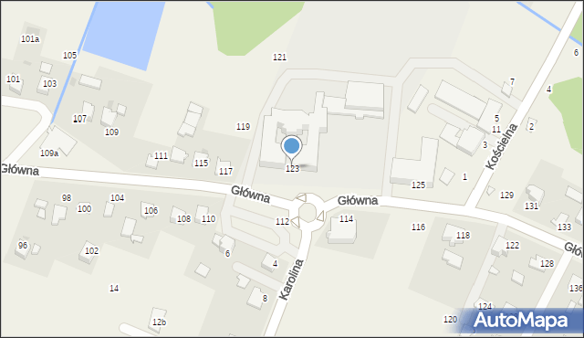 Osiek, Główna, 123, mapa Osiek