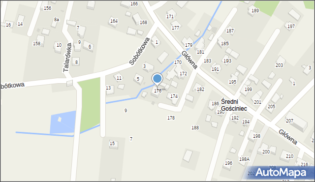 Osiek, Główna, 176, mapa Osiek