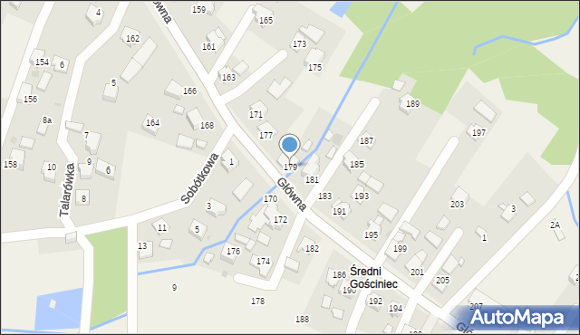 Osiek, Główna, 179, mapa Osiek