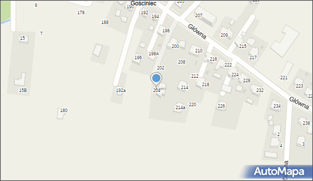 Osiek, Główna, 204, mapa Osiek