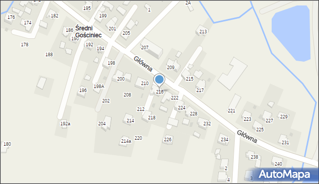 Osiek, Główna, 216, mapa Osiek