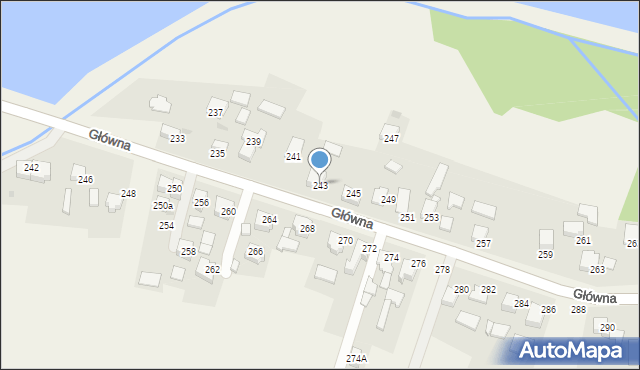 Osiek, Główna, 243, mapa Osiek