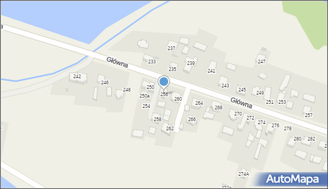 Osiek, Główna, 256, mapa Osiek