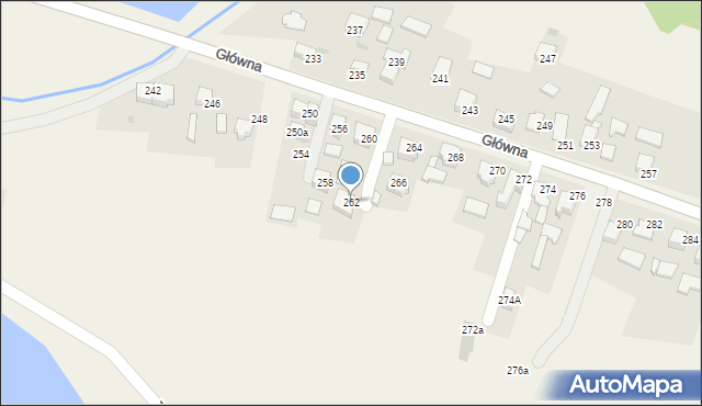 Osiek, Główna, 262, mapa Osiek