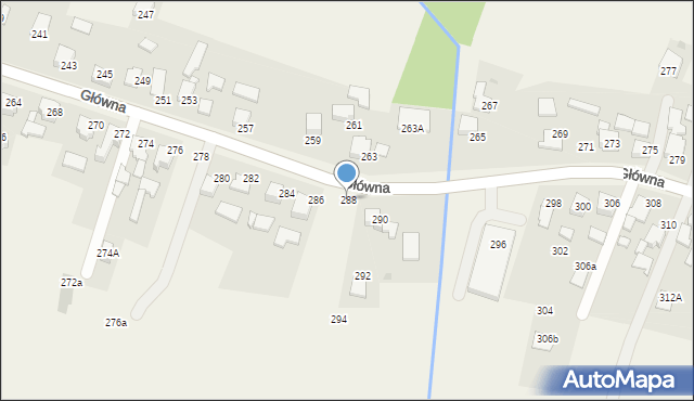 Osiek, Główna, 288, mapa Osiek