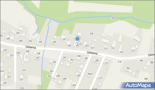 Osiek, Główna, 301, mapa Osiek