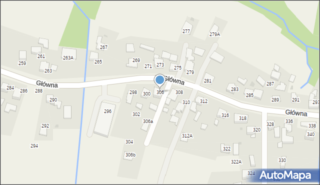 Osiek, Główna, 306, mapa Osiek