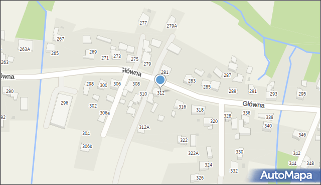 Osiek, Główna, 312, mapa Osiek