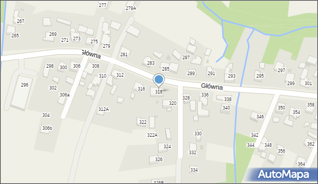 Osiek, Główna, 318, mapa Osiek