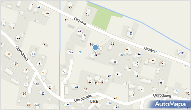 Osiek, Główna, 34, mapa Osiek
