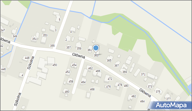 Osiek, Główna, 363, mapa Osiek