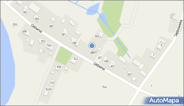 Osiek, Główna, 395, mapa Osiek
