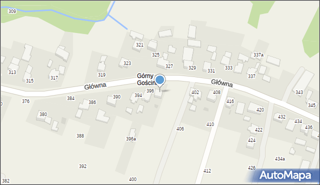 Osiek, Główna, 398, mapa Osiek