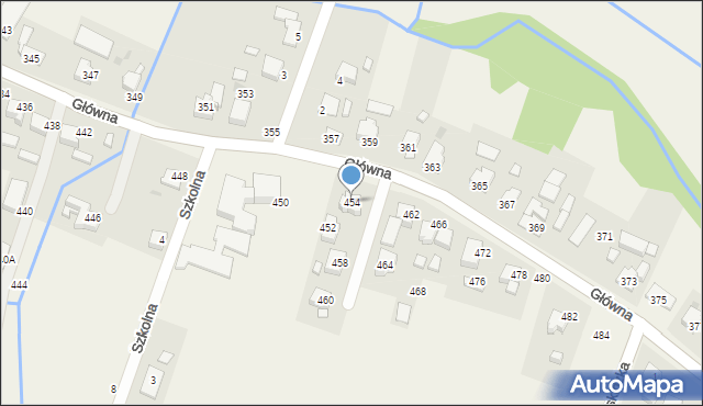 Osiek, Główna, 454, mapa Osiek