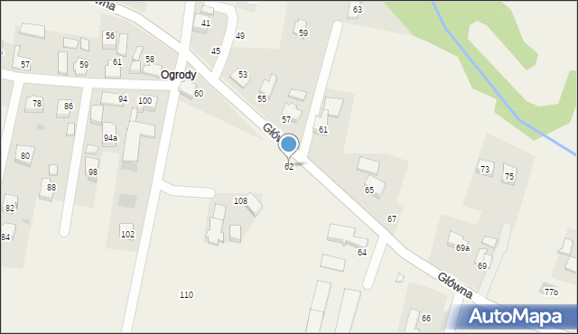 Osiek, Główna, 62, mapa Osiek