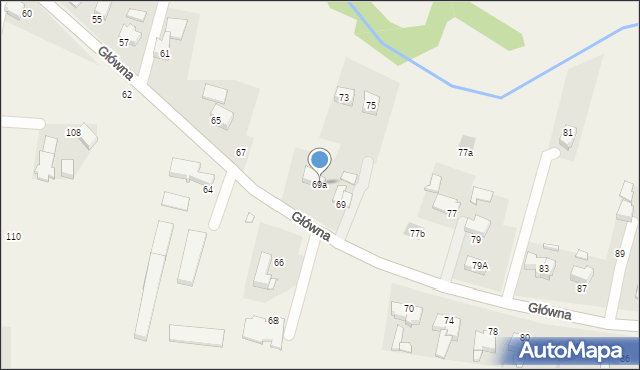 Osiek, Główna, 69a, mapa Osiek