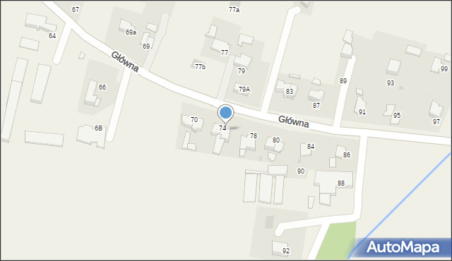 Osiek, Główna, 76, mapa Osiek