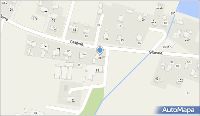 Osiek, Główna, 86, mapa Osiek