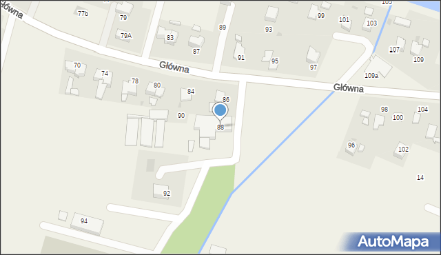 Osiek, Główna, 88, mapa Osiek