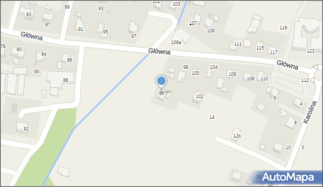 Osiek, Główna, 96, mapa Osiek