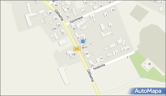 Osiek nad Notecią, Główna, 35, mapa Osiek nad Notecią