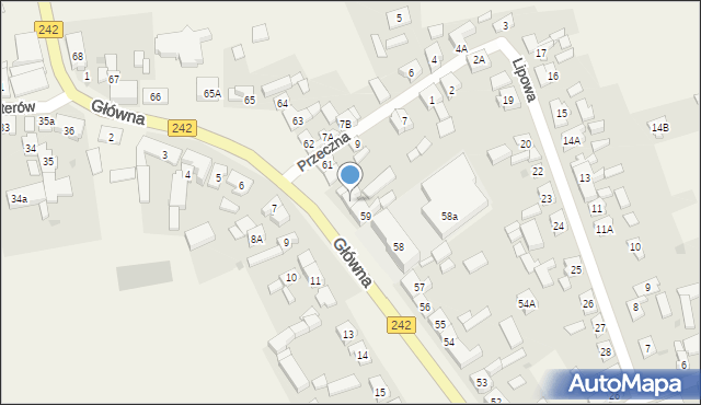 Osiek nad Notecią, Główna, 60, mapa Osiek nad Notecią