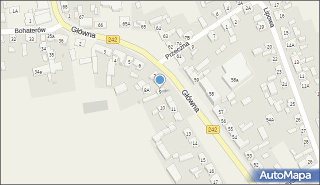 Osiek nad Notecią, Główna, 9, mapa Osiek nad Notecią