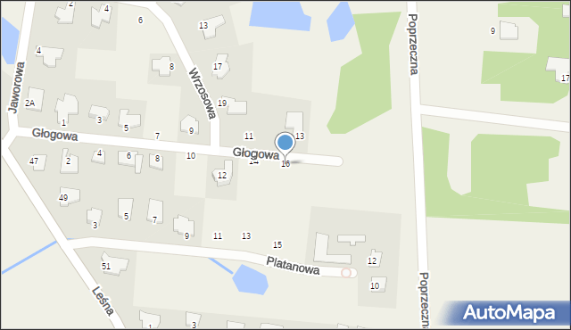 Osielsko, Głogowa, 16, mapa Osielsko