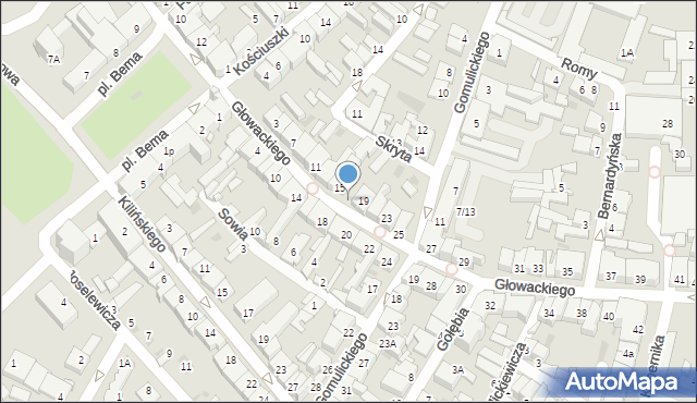 Ostrołęka, Głowackiego Bartosza, 17, mapa Ostrołęka