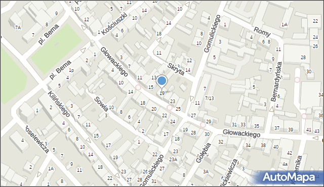 Ostrołęka, Głowackiego Bartosza, 19, mapa Ostrołęka