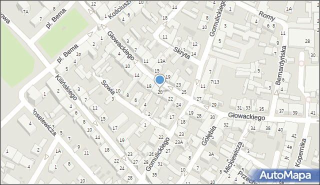 Ostrołęka, Głowackiego Bartosza, 20, mapa Ostrołęka
