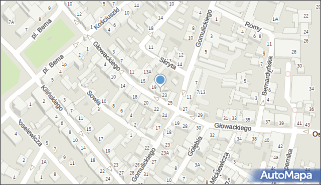 Ostrołęka, Głowackiego Bartosza, 21, mapa Ostrołęka