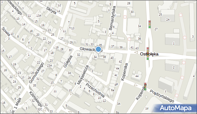 Ostrołęka, Głowackiego Bartosza, 36, mapa Ostrołęka