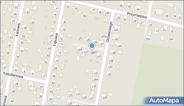 Ostrów Wielkopolski, Głowackiego, 145, mapa Ostrów Wielkopolski