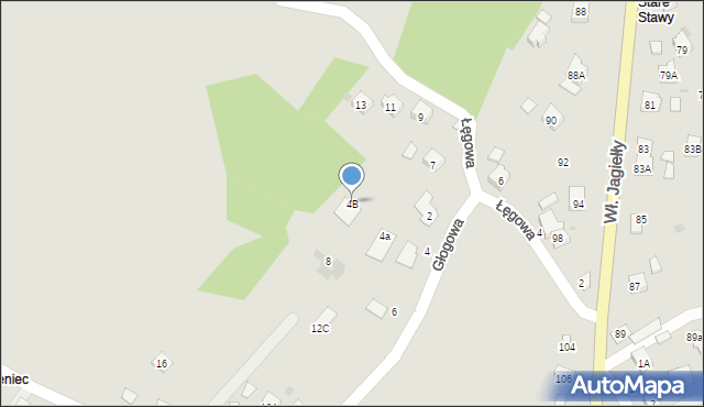 Oświęcim, Głogowa, 4B, mapa Oświęcimia