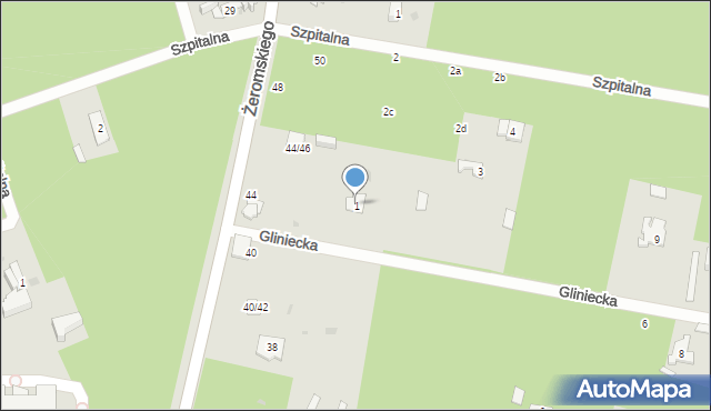 Otwock, Gliniecka, 1, mapa Otwock