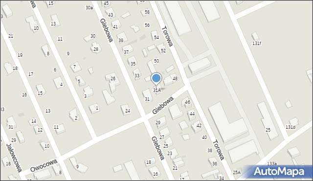 Pabianice, Glebowa, 31A, mapa Pabianic
