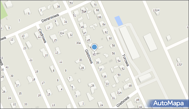 Pabianice, Glebowa, 41, mapa Pabianic