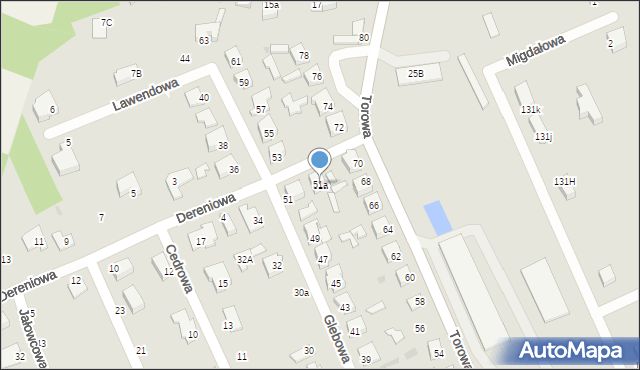 Pabianice, Glebowa, 51a, mapa Pabianic