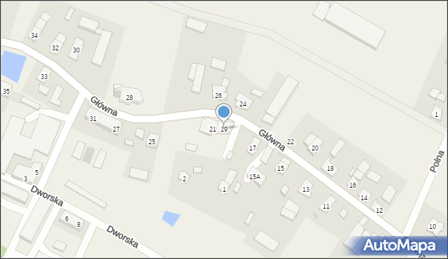 Pągów, Główna, 19, mapa Pągów
