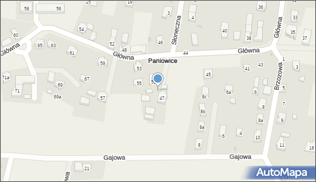 Paniowice, Główna, 49, mapa Paniowice