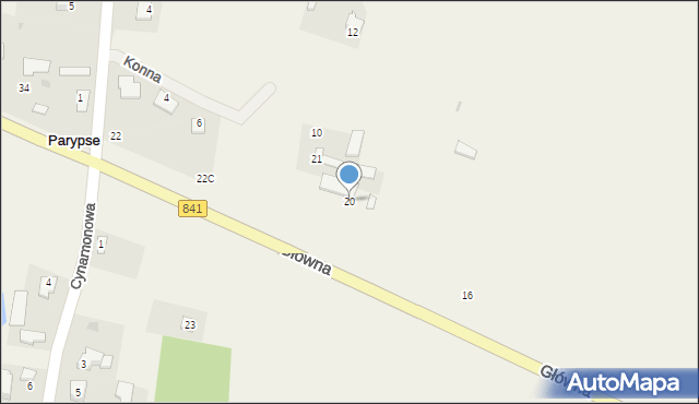 Parypse, Główna, 20, mapa Parypse